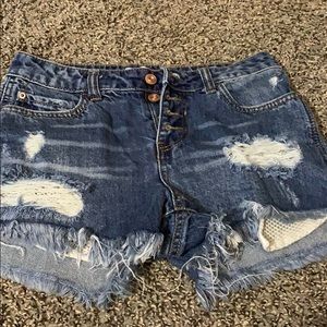 high waisted jean shorts